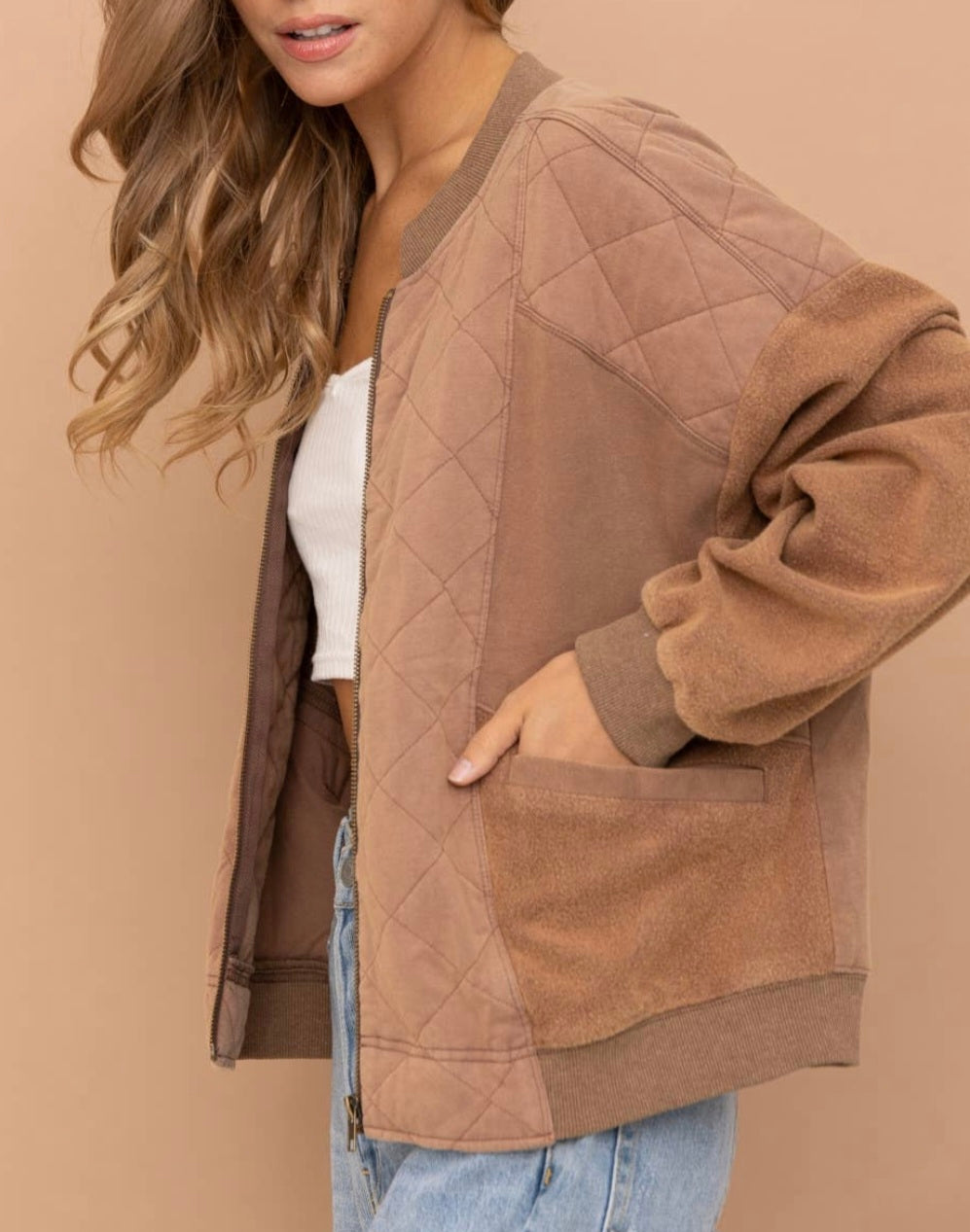 Quilted Zip Up Jacket