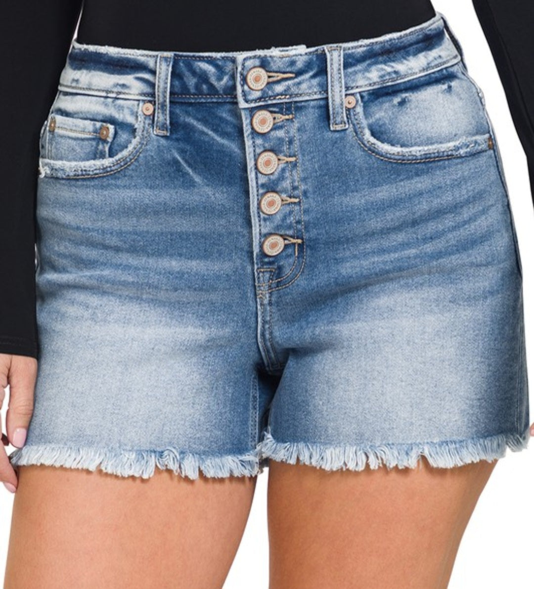 Raw Hem Button Fly Short