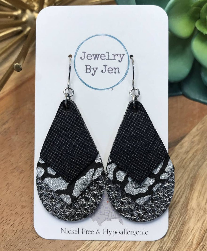 Teardrop Gunmetal Earrings