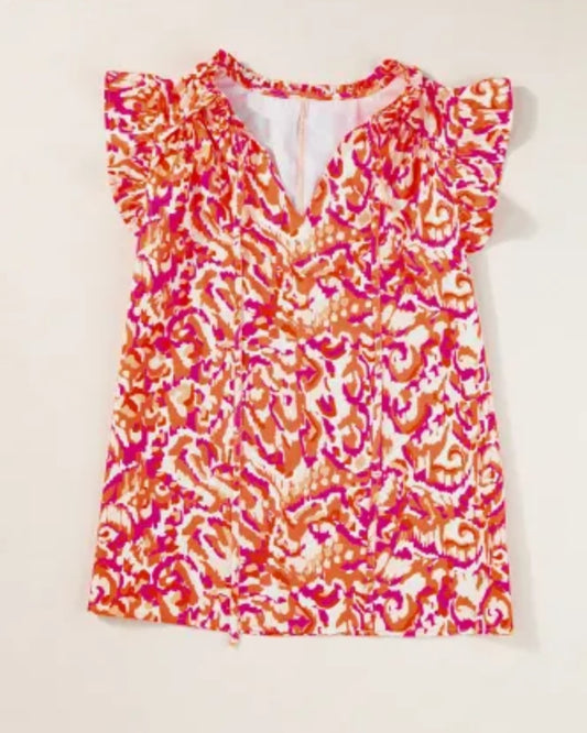 Pretty Pink Print Blouse