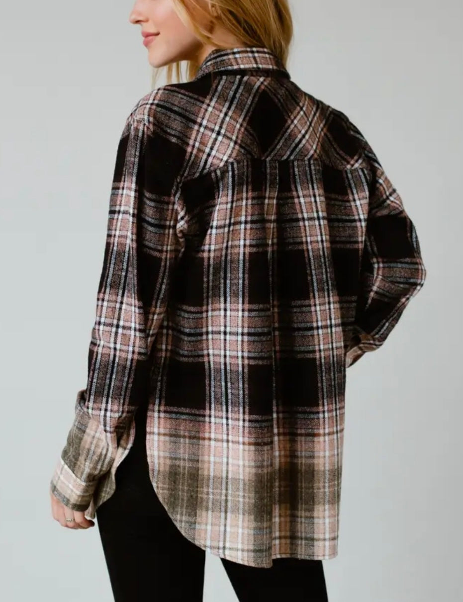 Black Dip Dyed Flannel
