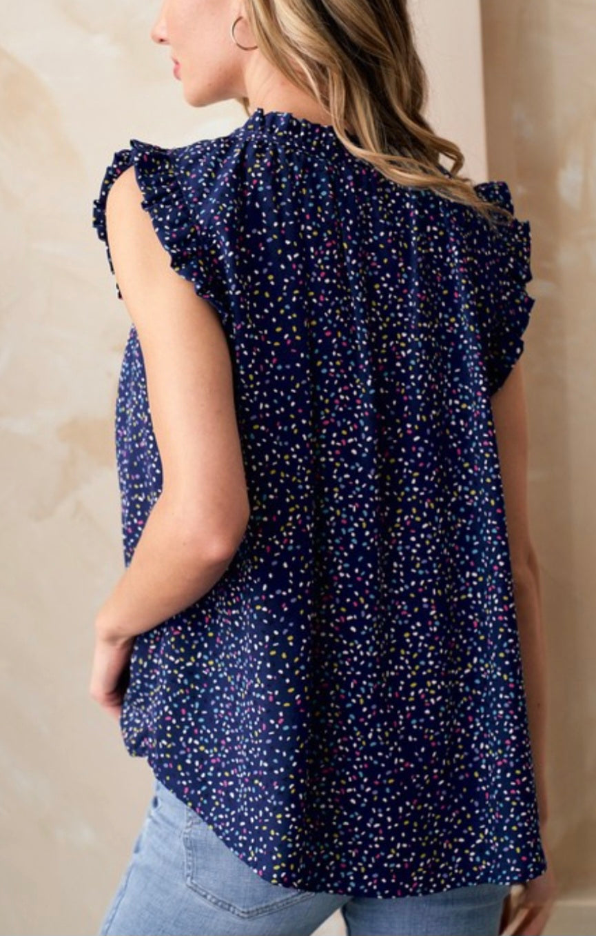 Navy Dot Blouse