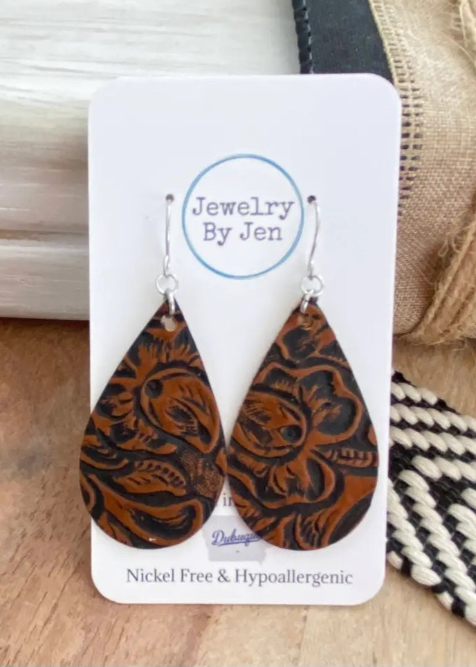 Drop Tooled Earrings