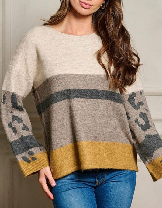 Classy Color Block Sweater