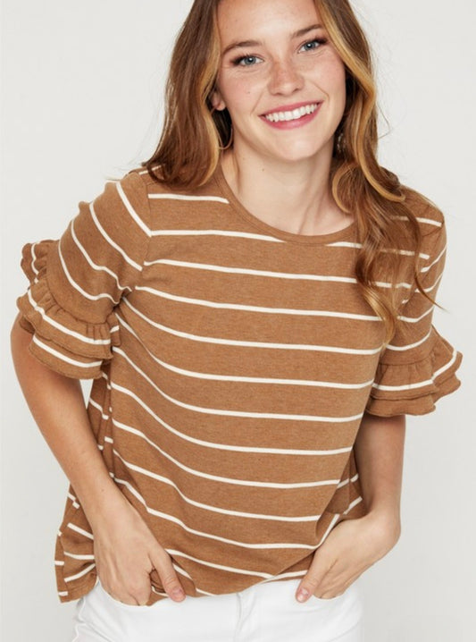 Brown Stripe Top