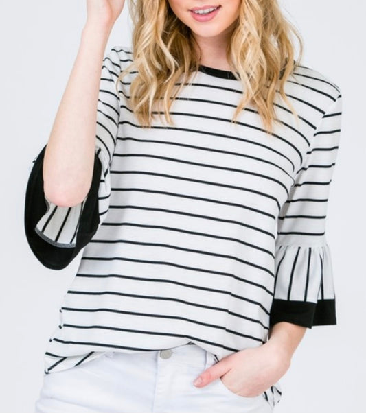 Ivory Ruffle Sleeve Top