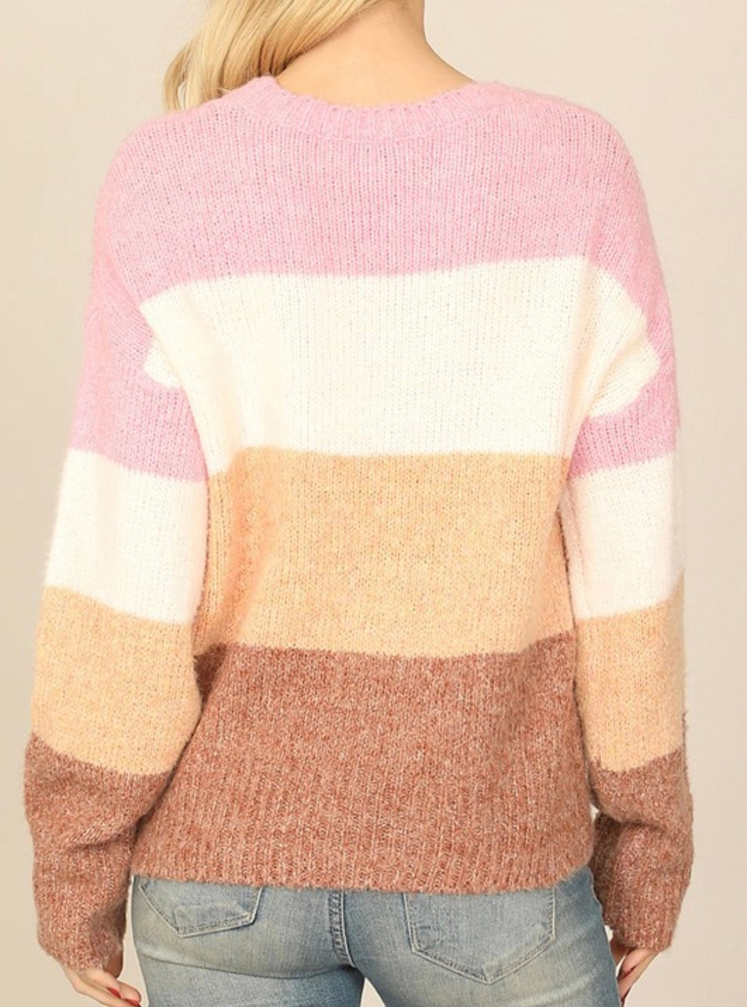 Pink Natural Stripe Sweater