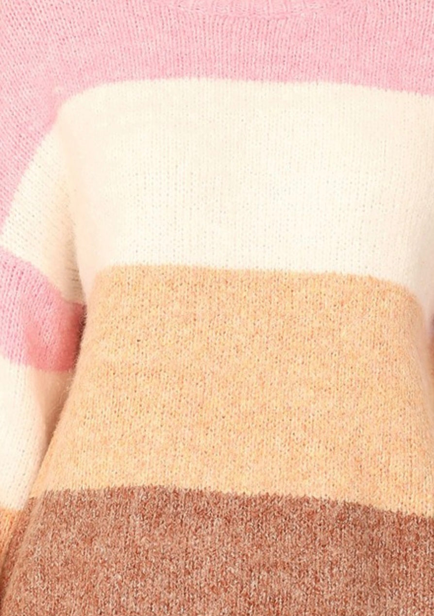 Pink Natural Stripe Sweater