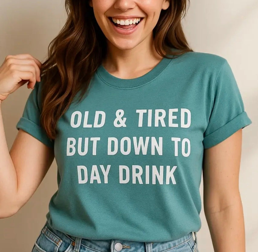 Old & Tired Tee - Aqua